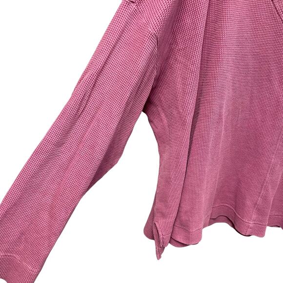 Anthropologie Pilcro Pink Thermal Knit V Neck Long Sleeve Shirt Womens 2X - Picture 3 of 8